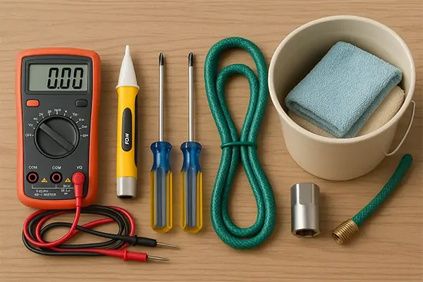 Tools and materials for replacing a water heater element