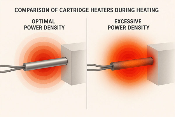 Cartridge Heater Comparison Optimal Power Density vs Excessive Power Density