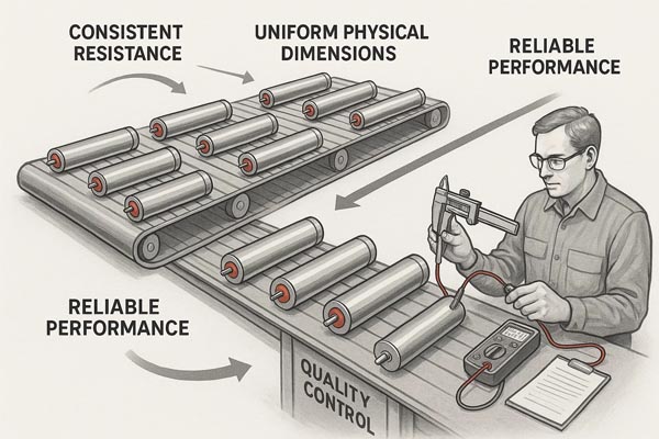 Illustration of Consistency in Mass Production of Cartridge Heaters