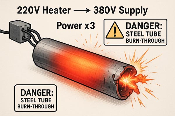 Illustration of Power Surge and Hazards in Cartridge Heaters