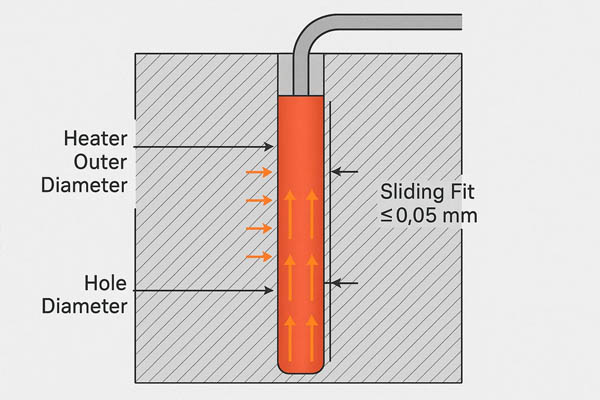 Illustration of Precision Installation for Cartridge Heaters