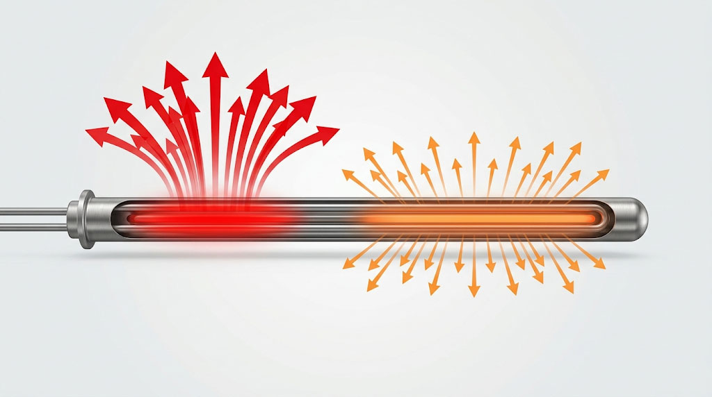 Diagram explaining watt density in industrial tubular heaters by elekheat