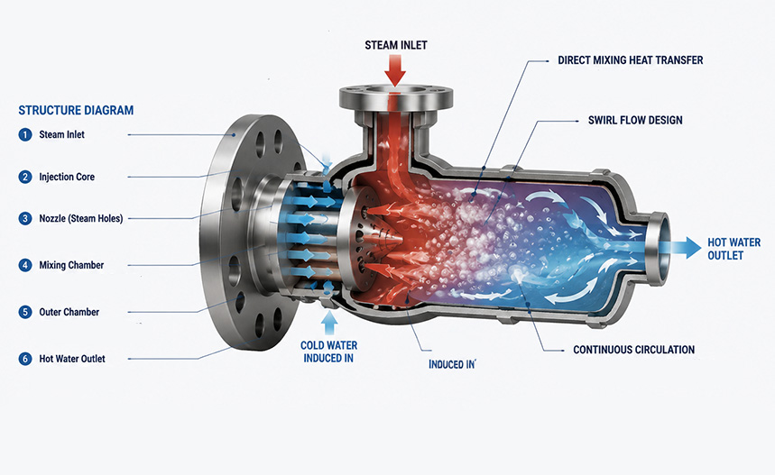 Steam injection heater working principle